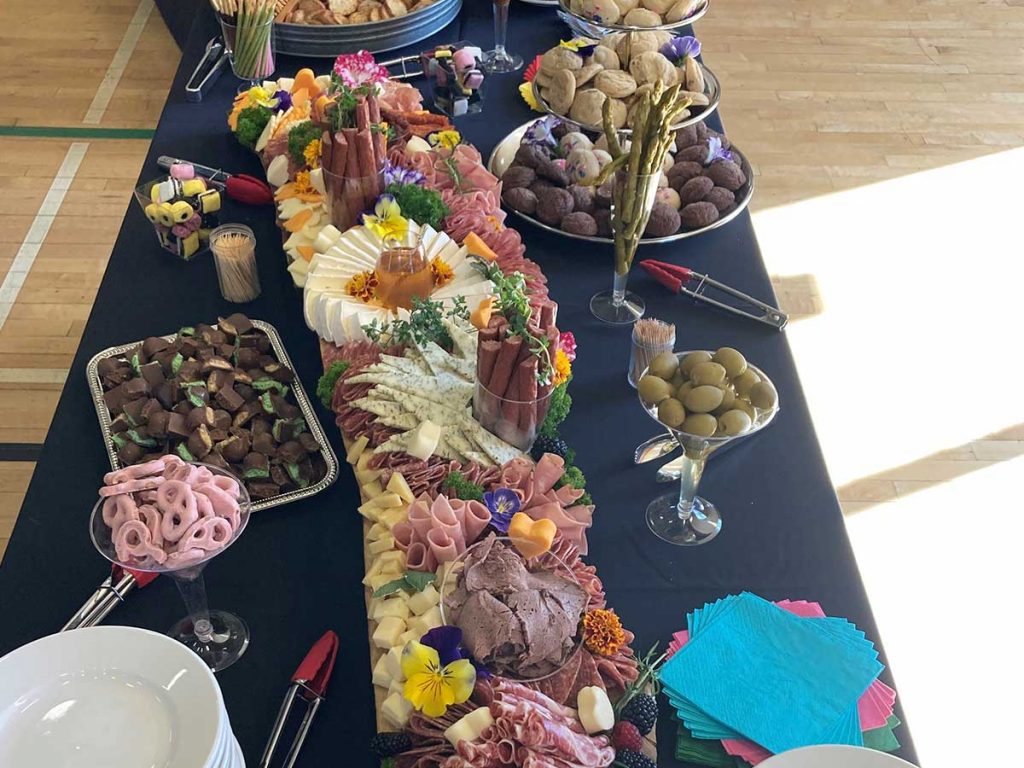 Charcuterie with sweets out on table horiz