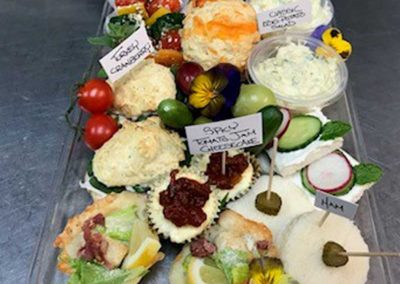 biscuits spreads cheesecake platter